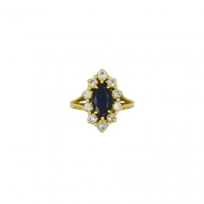 Bague Marquise en Or Saphir...