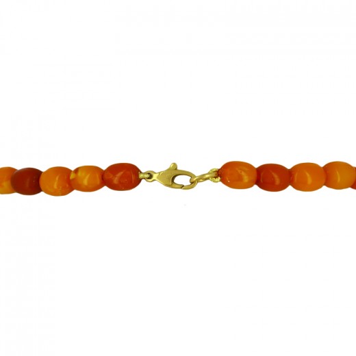 Pendentif Ambre Naturel En Larme 24,5 Ct - Fermoir Or 18K - Vintage Japon