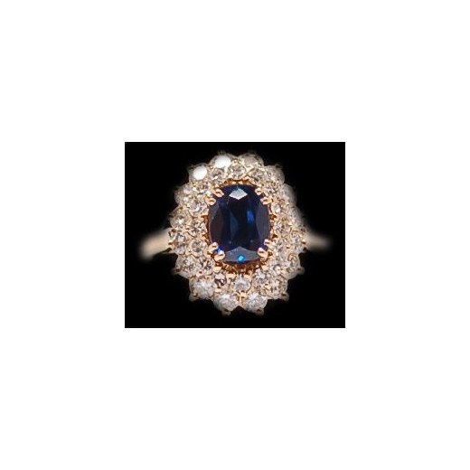 Bague marguerite saphir diamants