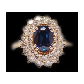 Bague marguerite saphir diamants