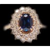 Bague marguerite saphir diamants