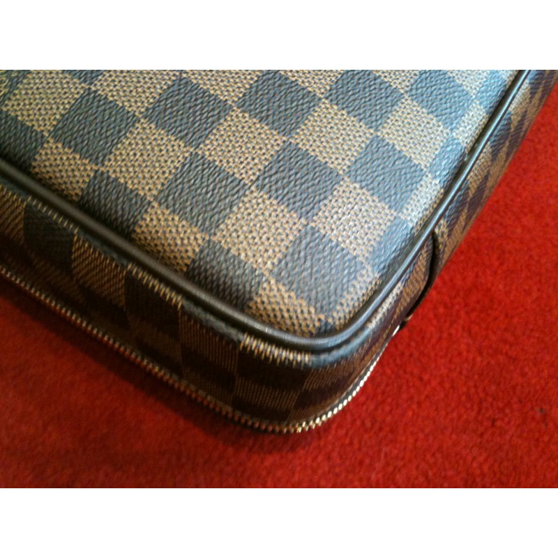 Porte ordinateur Louis Vuitton Sabana en toile damier ébène