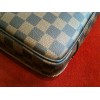 Porte ordinateur Louis Vuitton Savana en toile damier ébène