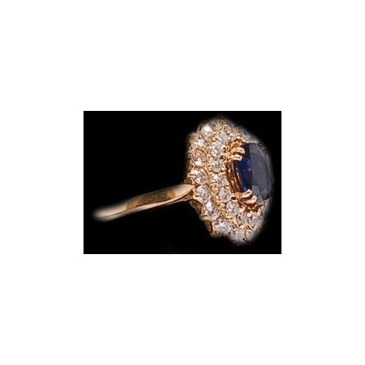 Bague marguerite saphir diamants