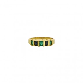 Bague en Or Emeraudes et...