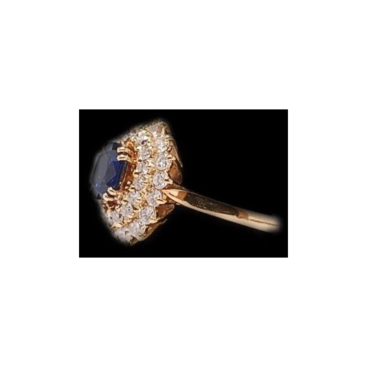 Bague marguerite saphir diamants