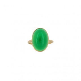 Bague en Or et Chrysoprase