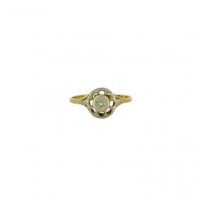 Bague Ancienne en Deux Tons...