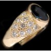 Bague jonc saphir diamants en or jaune