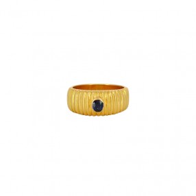 Bague Jonc en Or et Saphir