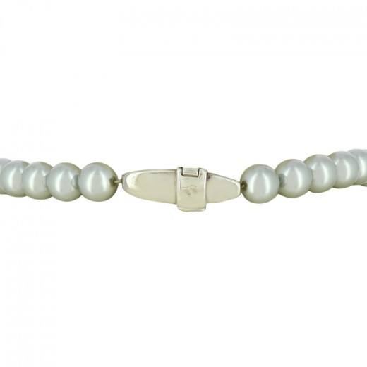 Collier Vintage Perles Nacrées 2 Tons - Acrylique Blanc - Pendentif Déco