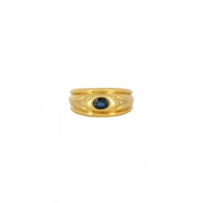 Bague Jonc en Or Saphir et...